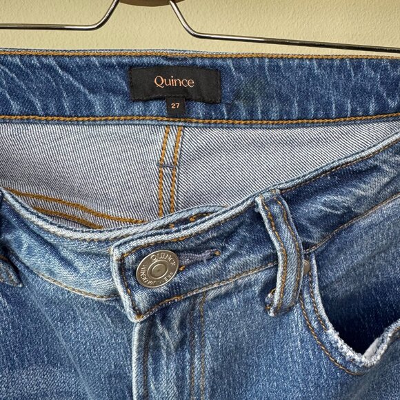 Quince Women's Straight Leg Blue Jeans - Picture 6 of 16